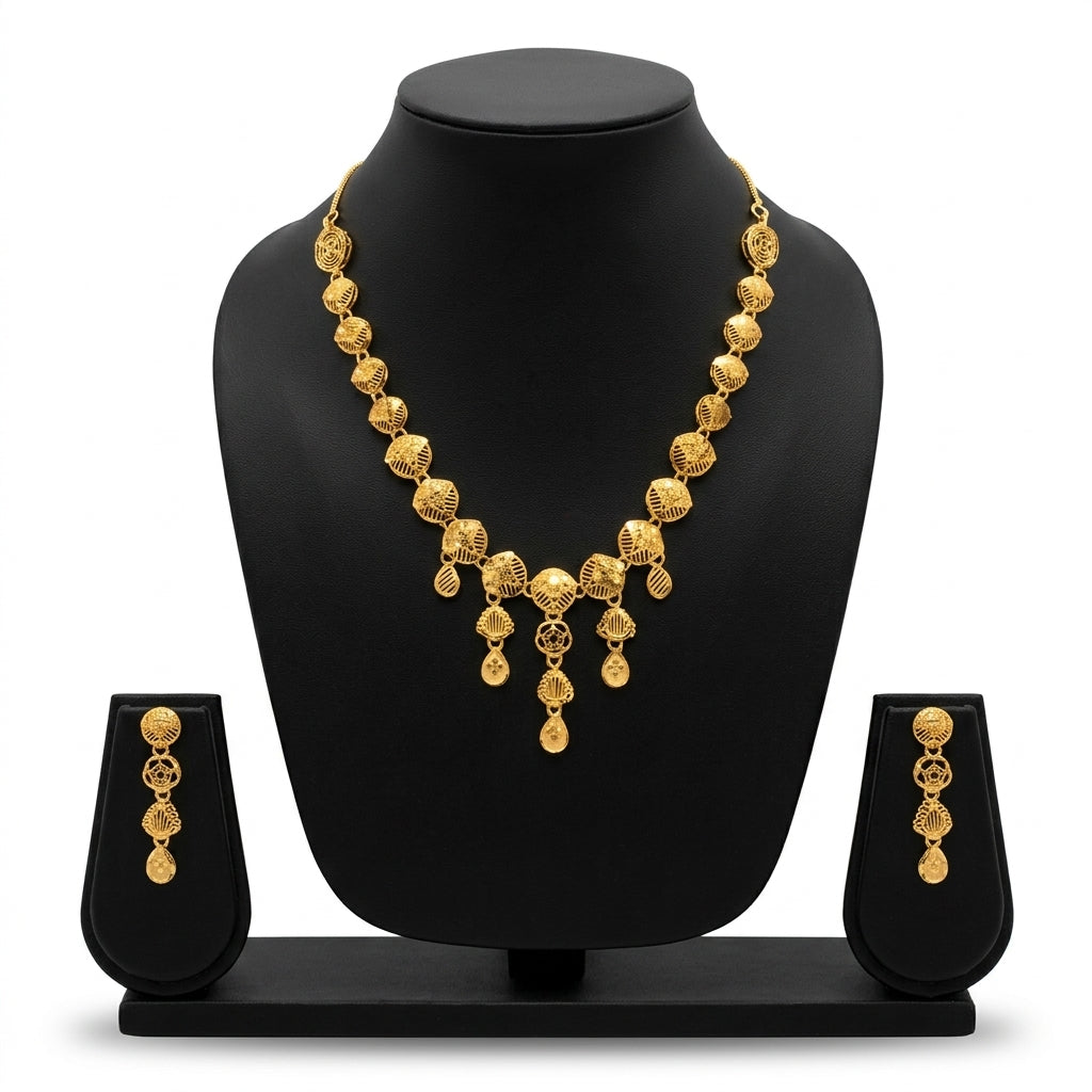 Rina Turkish Necklace | 22kt gold plated GLITZORA