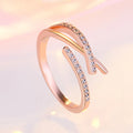 Rose Gold Plated American Diamond Korean Ring