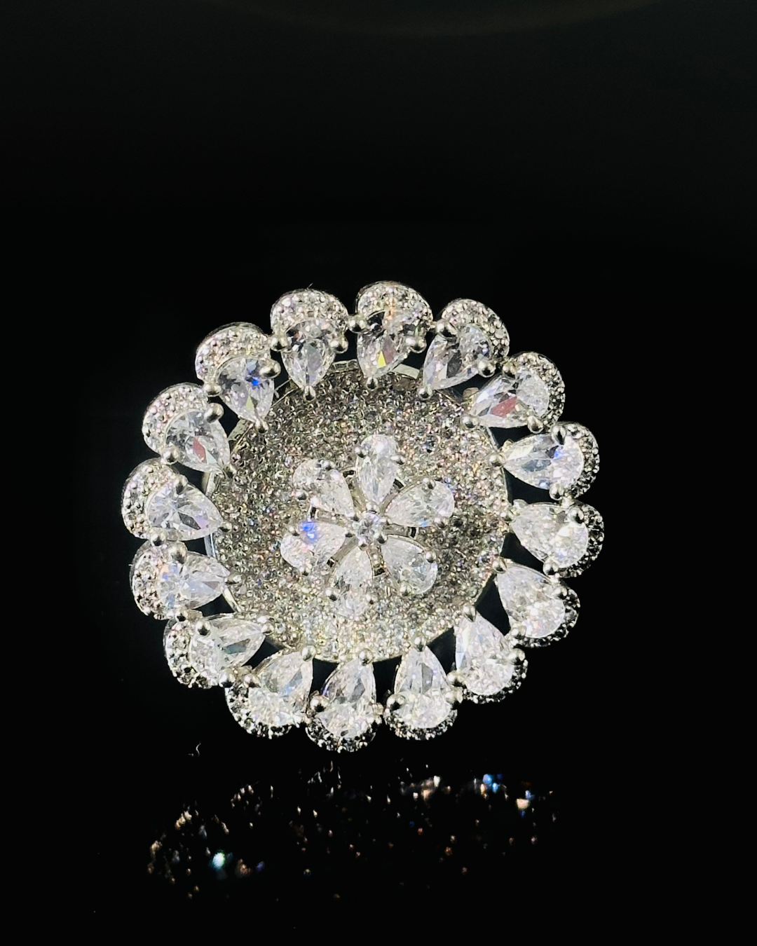 Round CZ Statement Ring