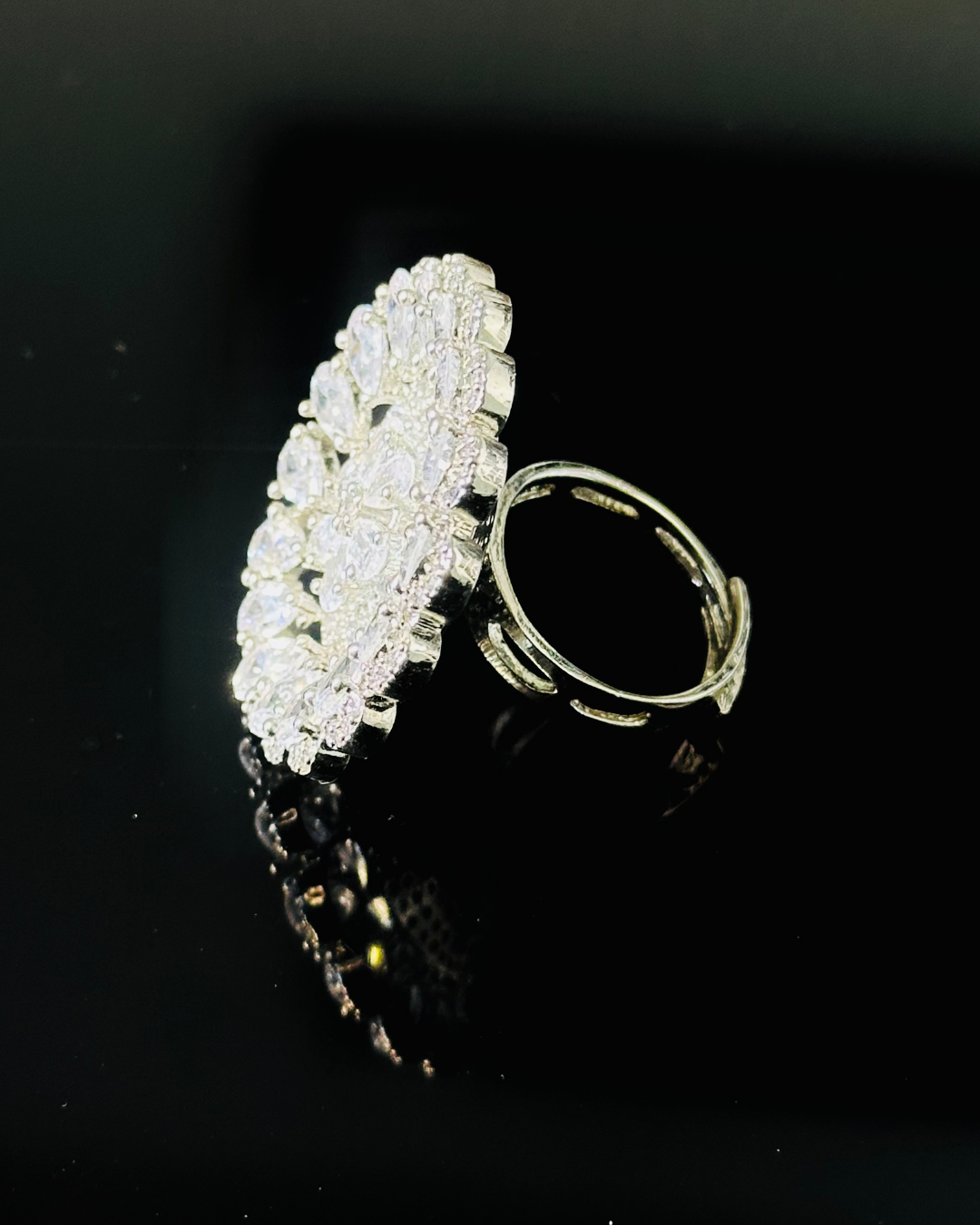 Round CZ Statement Ring