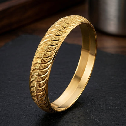 Royal Wave Gold Kada |22kt gold plated GLITZORA