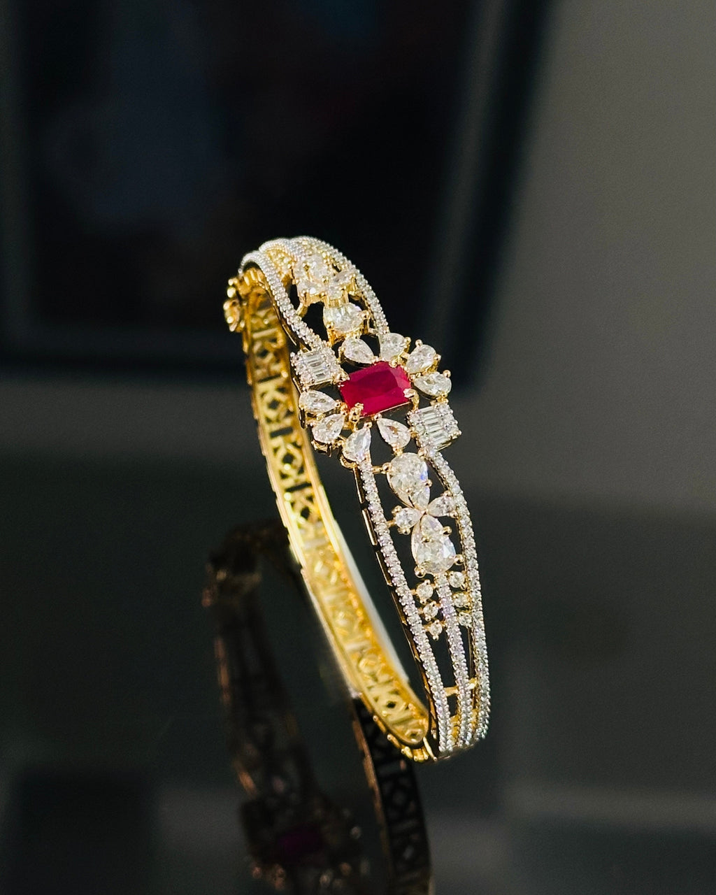 Ruby Crown Petal Bracelet