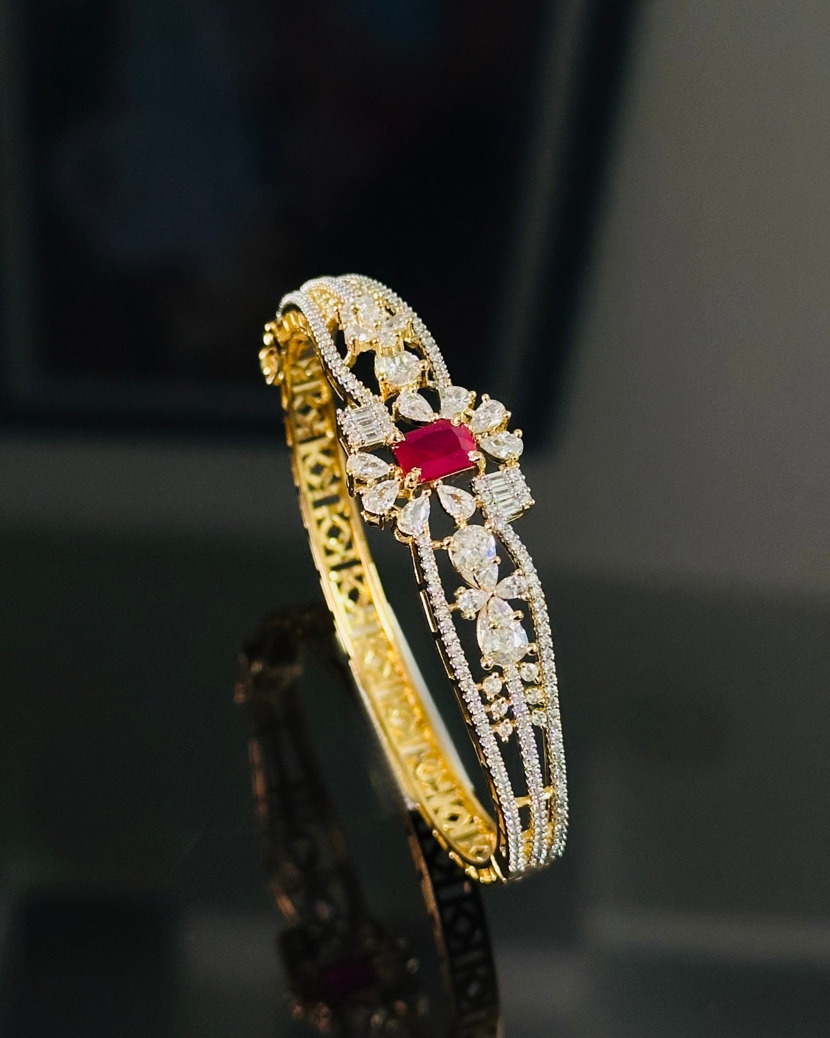 Ruby Crown Petal Bracelet