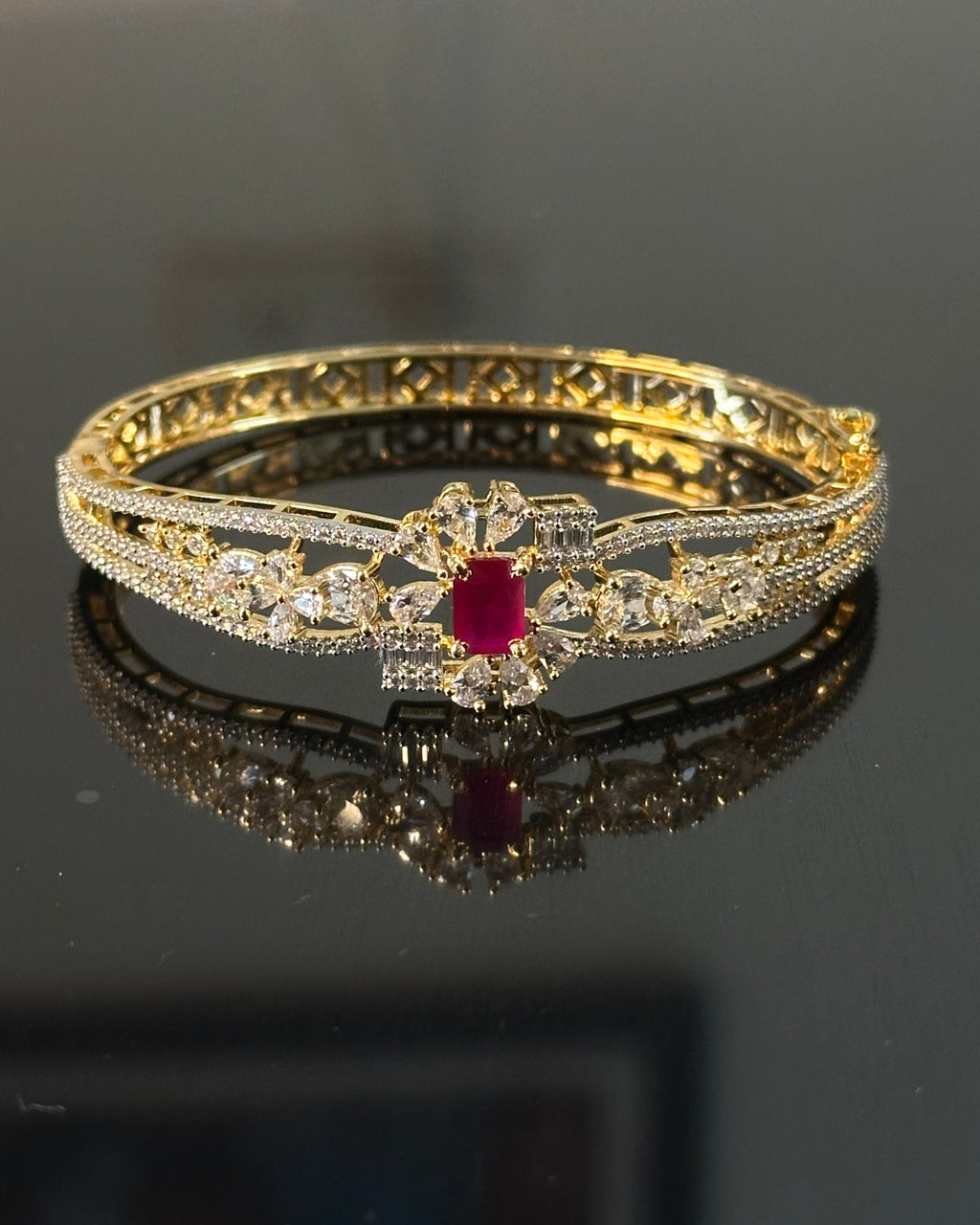 Ruby Crown Petal Bracelet