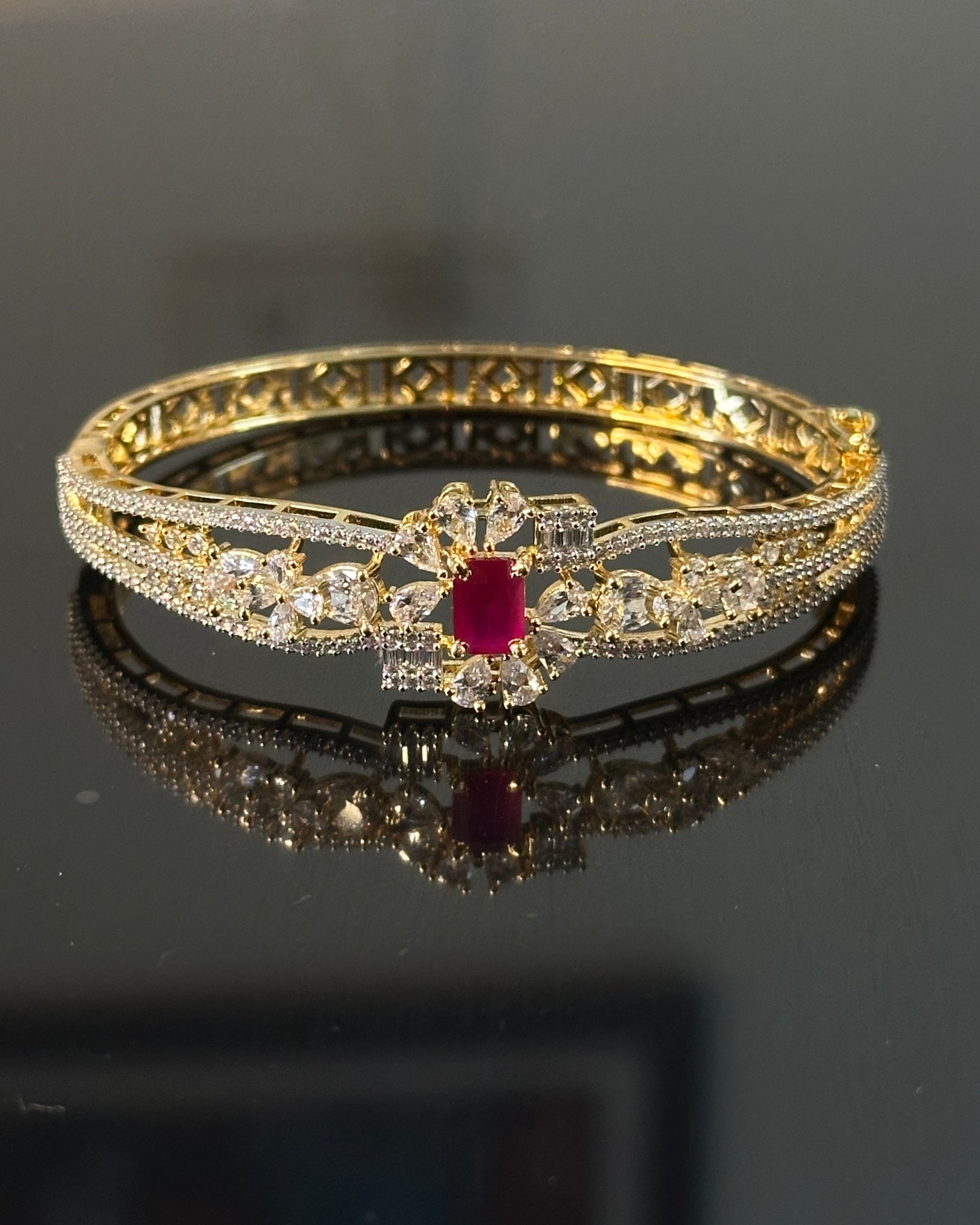 Ruby Crown Petal Bracelet