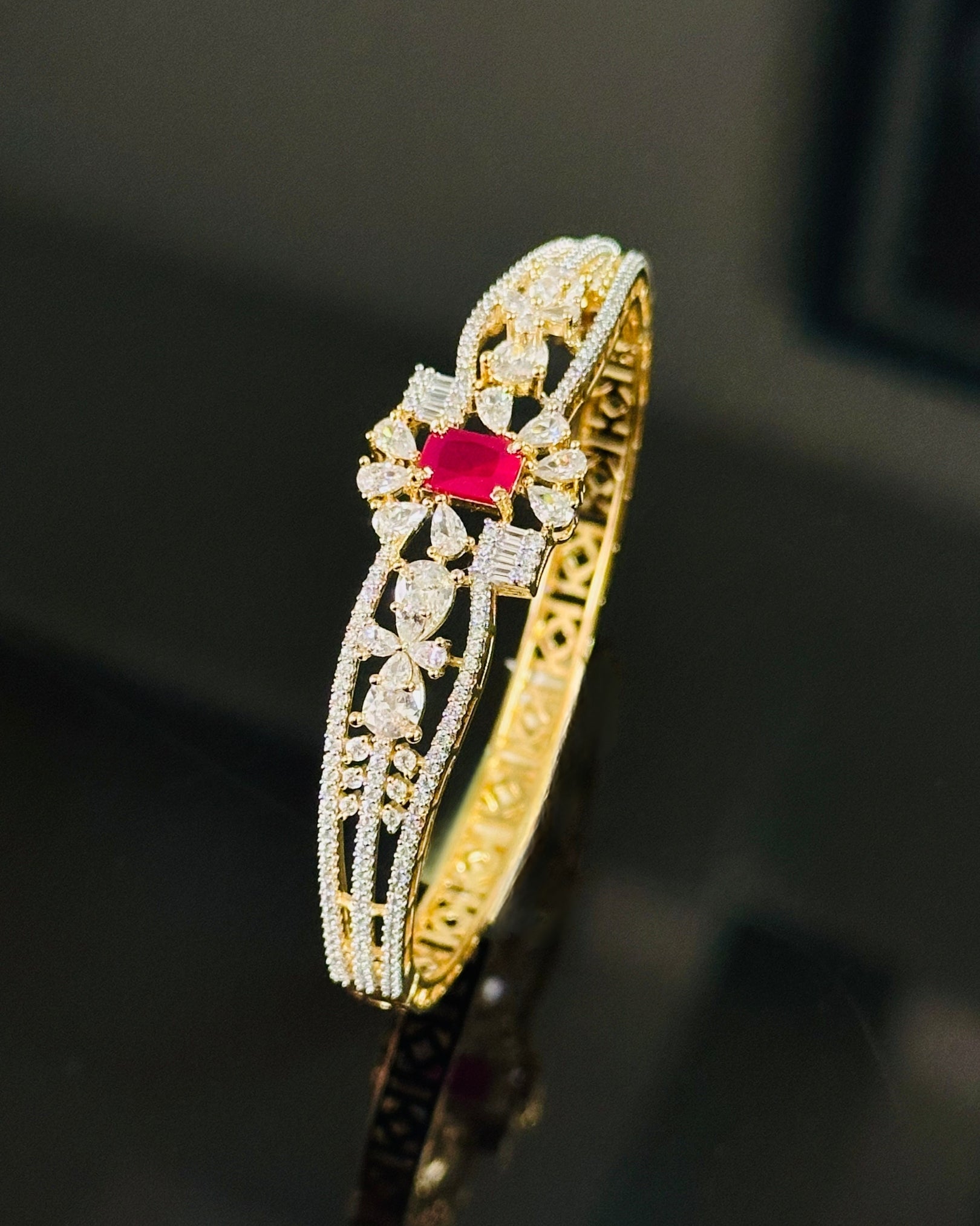 Ruby Crown Petal Bracelet
