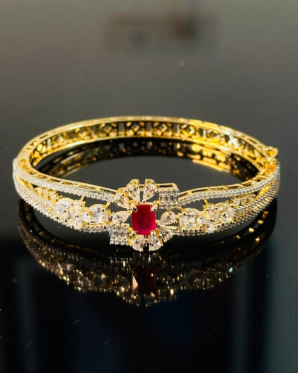 Ruby Crown Petal Bracelet