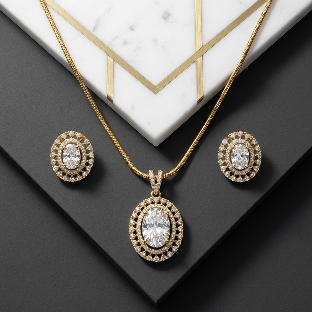 Shahi Diamond Pendant Set GLITZORA