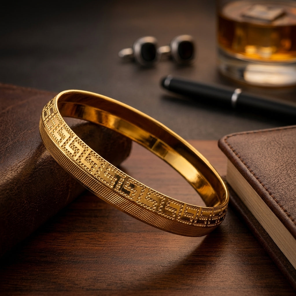 Signature 22kt Gold plated Men's Kada GLITZORA