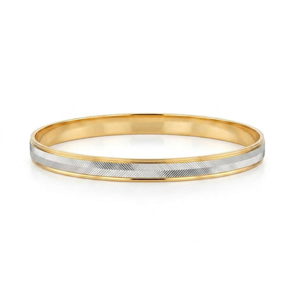 Silver Stripe Gold plated Kada GLITZORA
