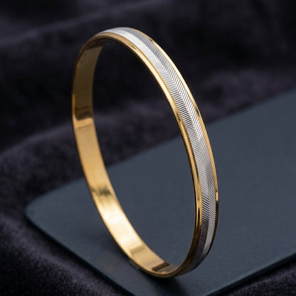 Silver Stripe Gold plated Kada GLITZORA