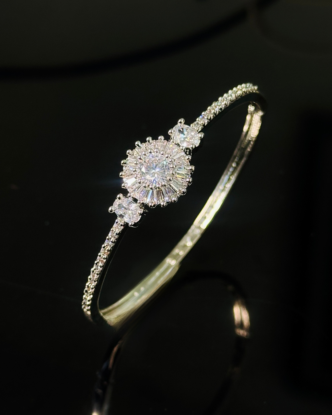 Sparkling Halo Solitaire Bracelet