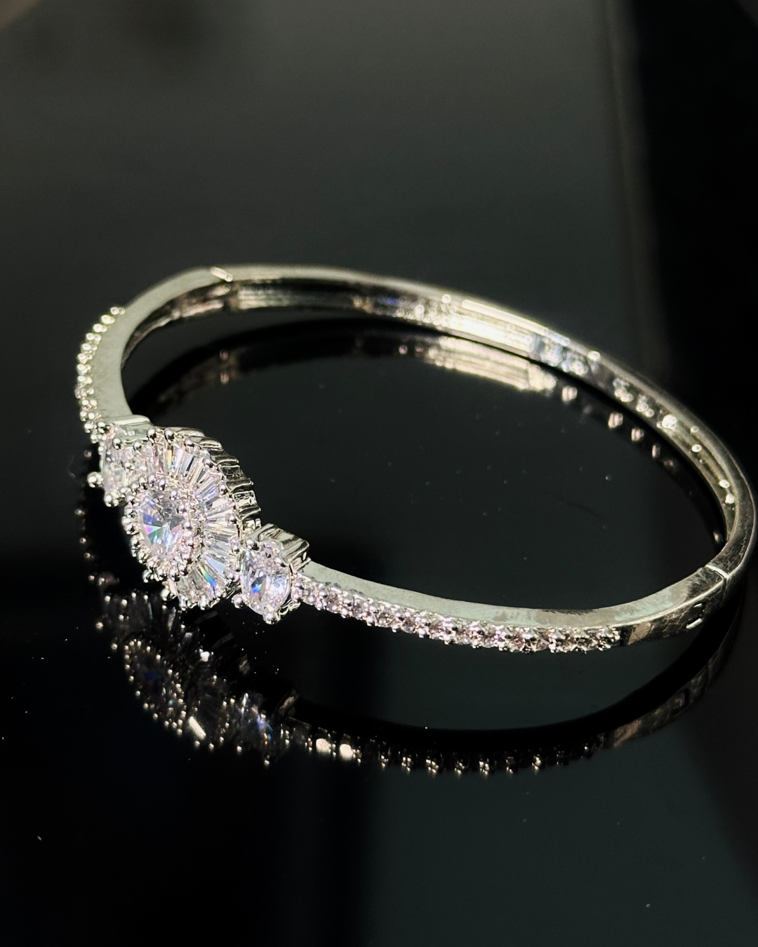 Sparkling Halo Solitaire Bracelet