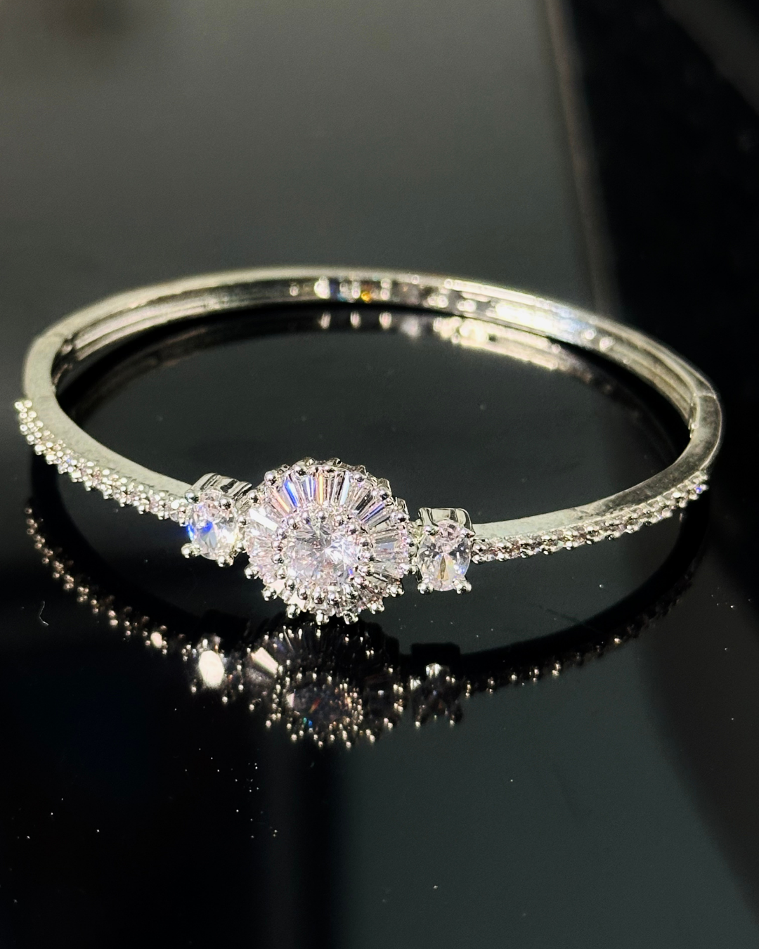 Sparkling Halo Solitaire Bracelet