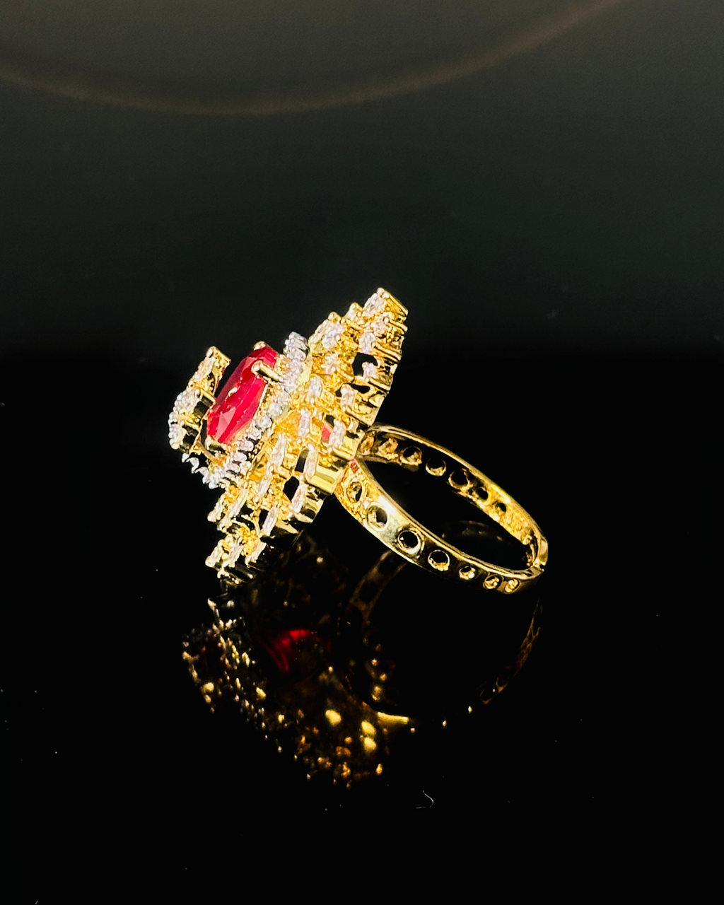 Statement Oval Ruby Bloom Ring