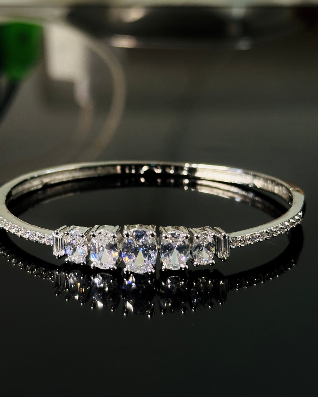 Twisted Heart Pave Bangle