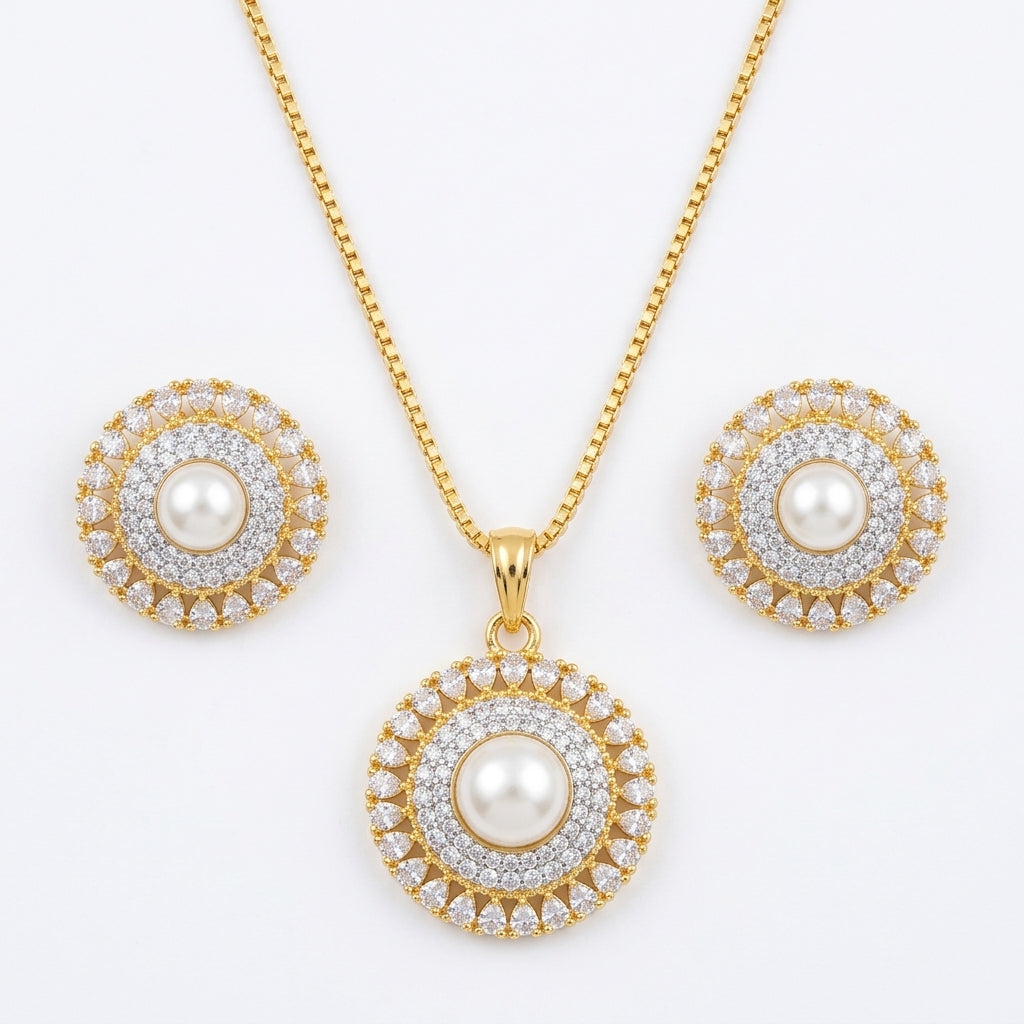 Zerconia Gold Plated Pendant Set GLITZORA