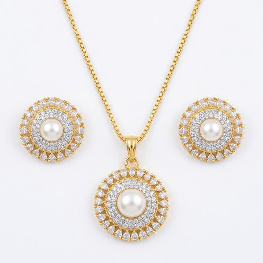 Zerconia Gold Plated Pendant Set