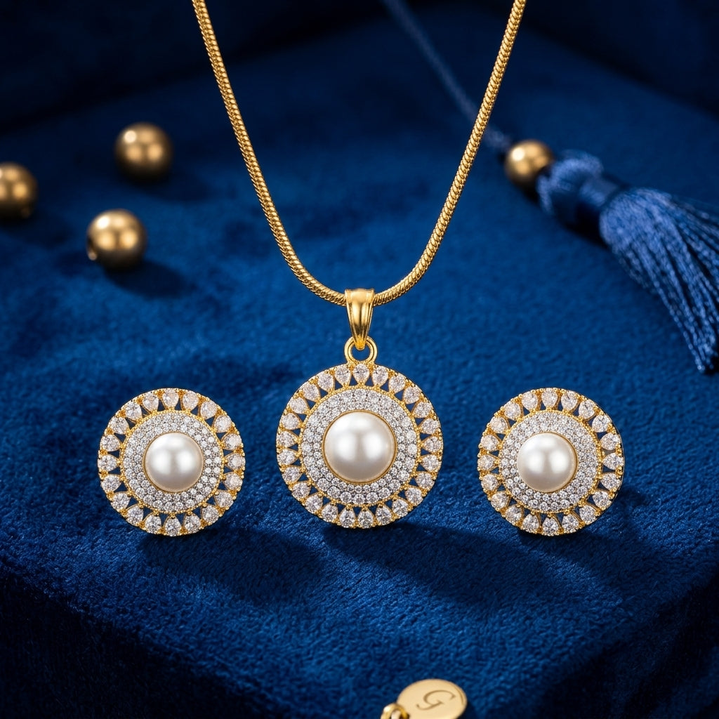 Zerconia Gold Plated Pendant Set GLITZORA