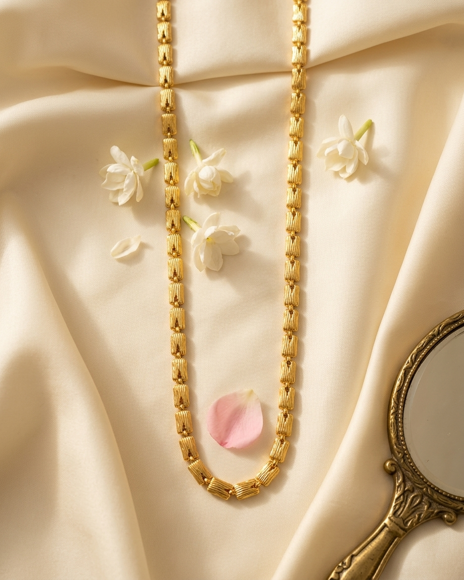 Biscuit Gold Plated Men's Chain GLITZORA