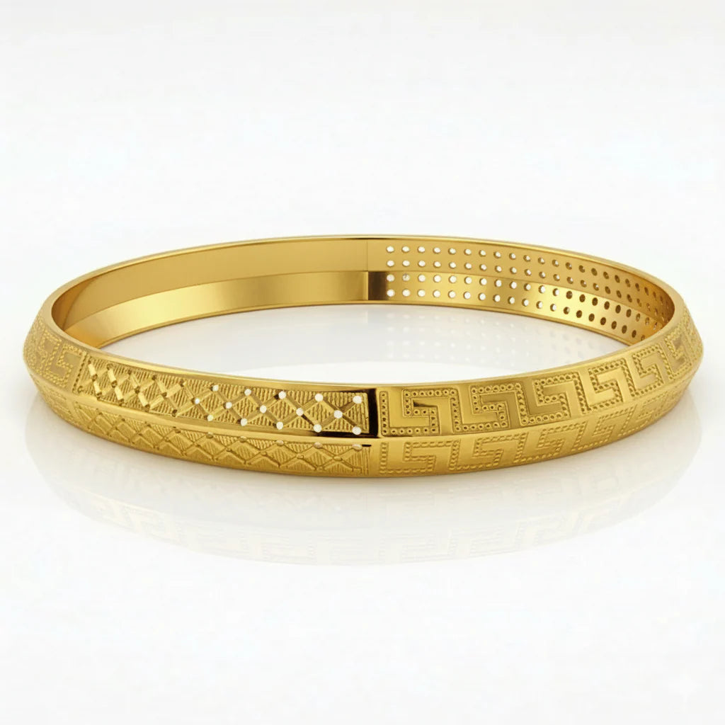 Kingline Men's Kada | 22kt Gold plated GLITZORA