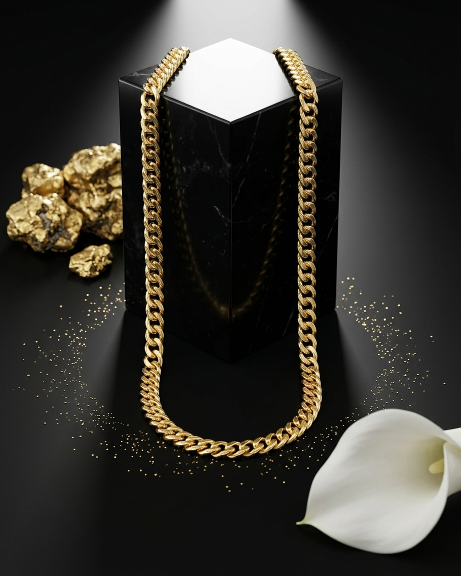 Crub Gold Plated Chain GLITZORA