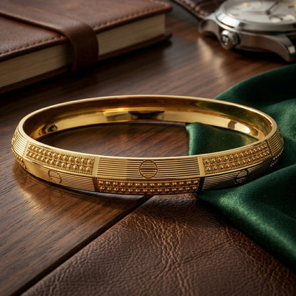 Dual dotted gold plated kada GLITZORA