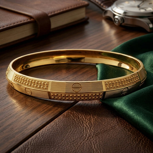 Dual dotted gold plated kada GLITZORA