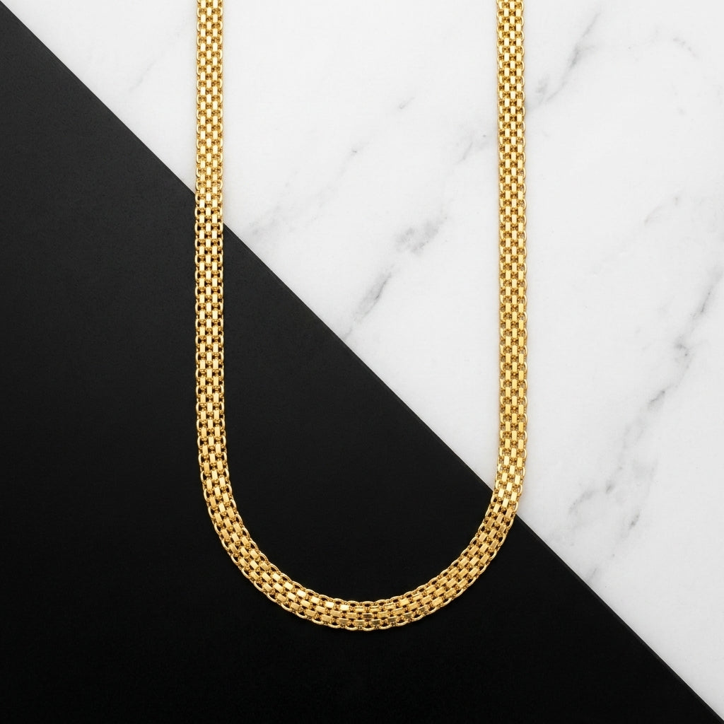 Flat Gold plated Unisex Chain GLITZORA