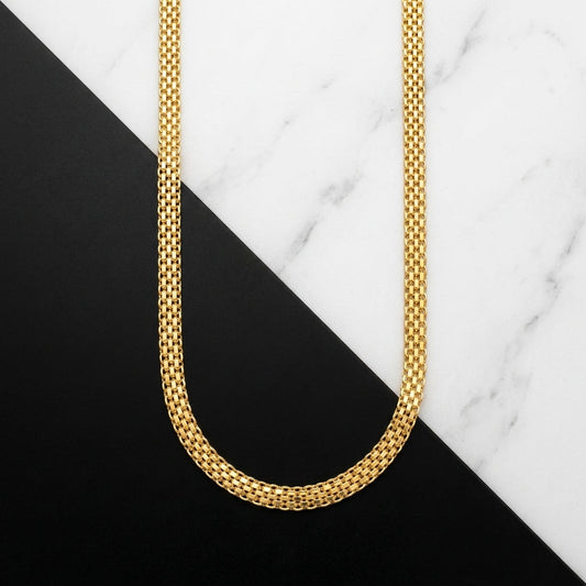 Flat Gold plated Unisex Chain GLITZORA