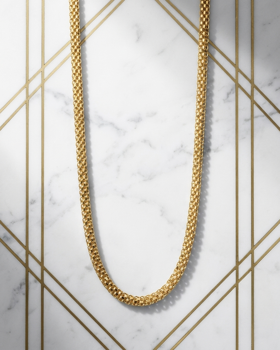 Flat Gold plated Unisex Chain GLITZORA