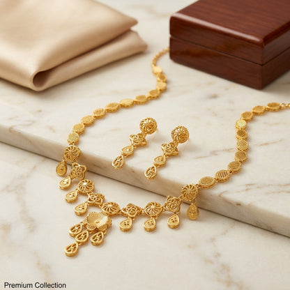 flower Turkish Gold plated Necklace GLITZORA
