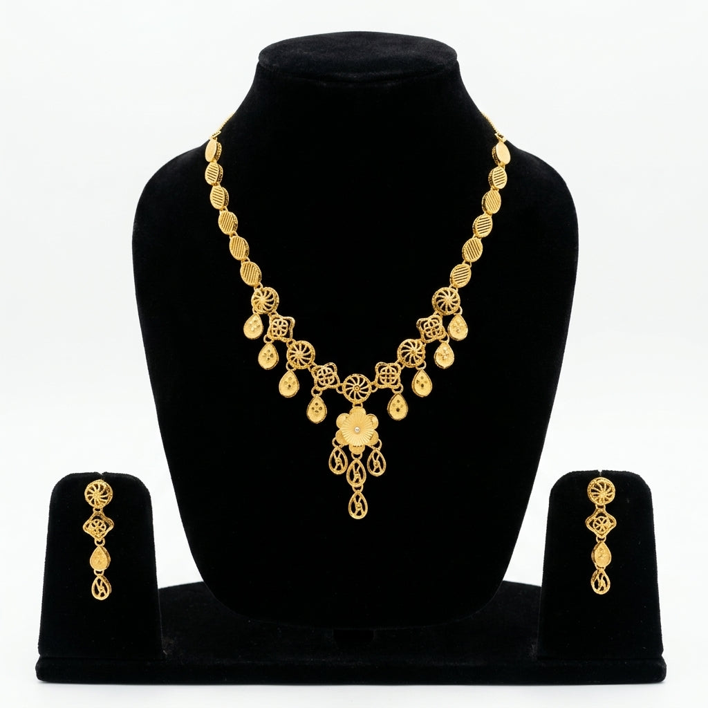 flower Turkish Gold plated Necklace GLITZORA