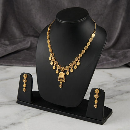 flower Turkish Gold plated Necklace GLITZORA