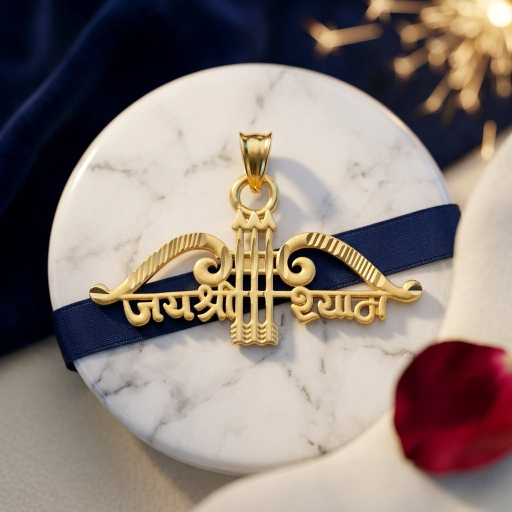 Jai shree shyam gold plated locket Glitzora