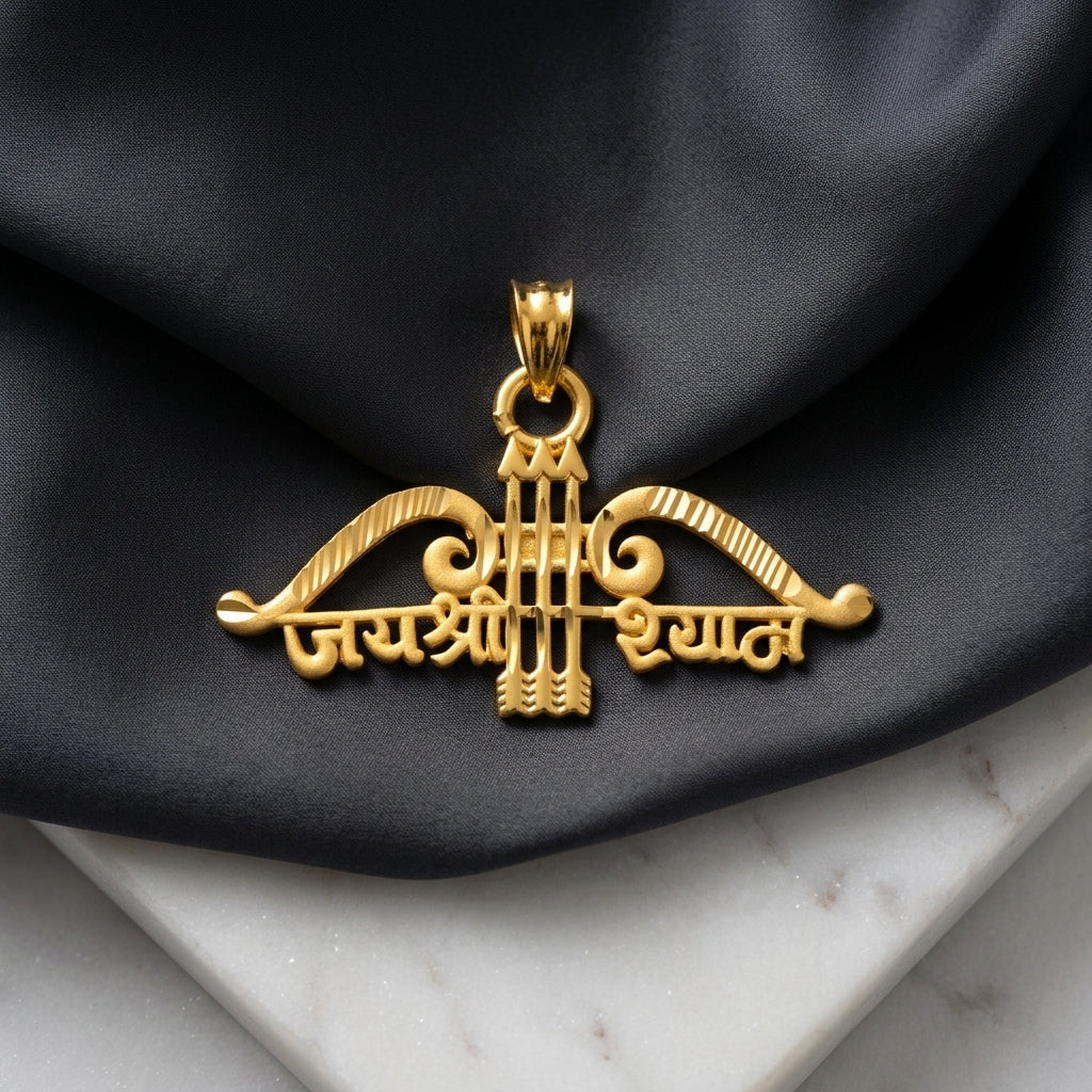 Jai shree shyam gold plated locket Glitzora