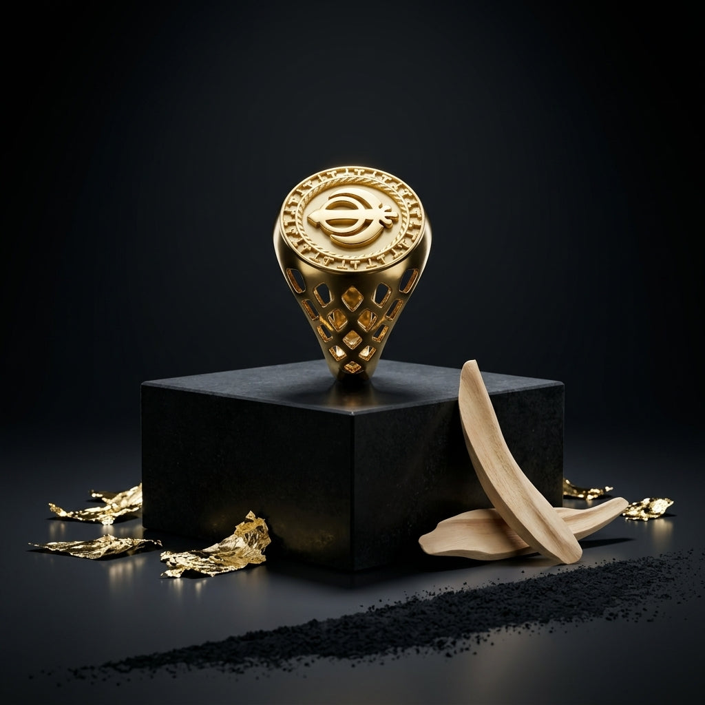Khanda Men's Ring | 22kt gold plated GLITZORA