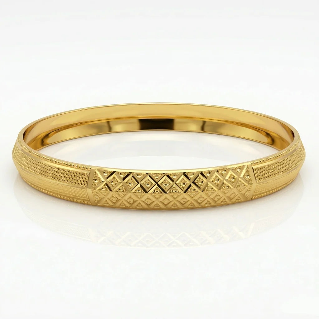 Matrix 22kt Gold plated mens Kada GLITZORA
