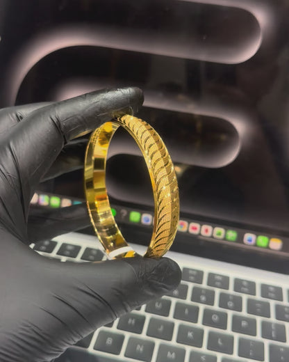 Royal Wave Gold Kada | 22kt gold plated