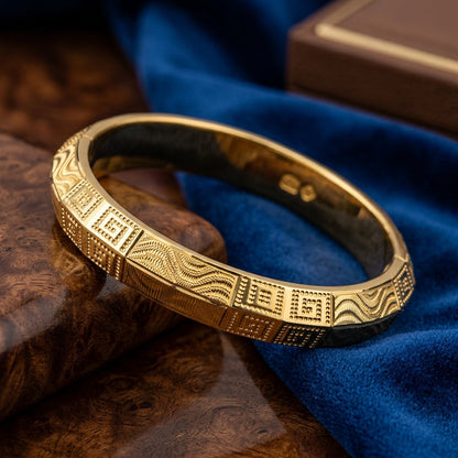 Urban King Men's Kada | 22kt gold plated GLITZORA