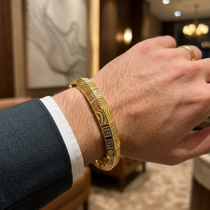 Urban King Men's Kada | 22kt gold plated GLITZORA